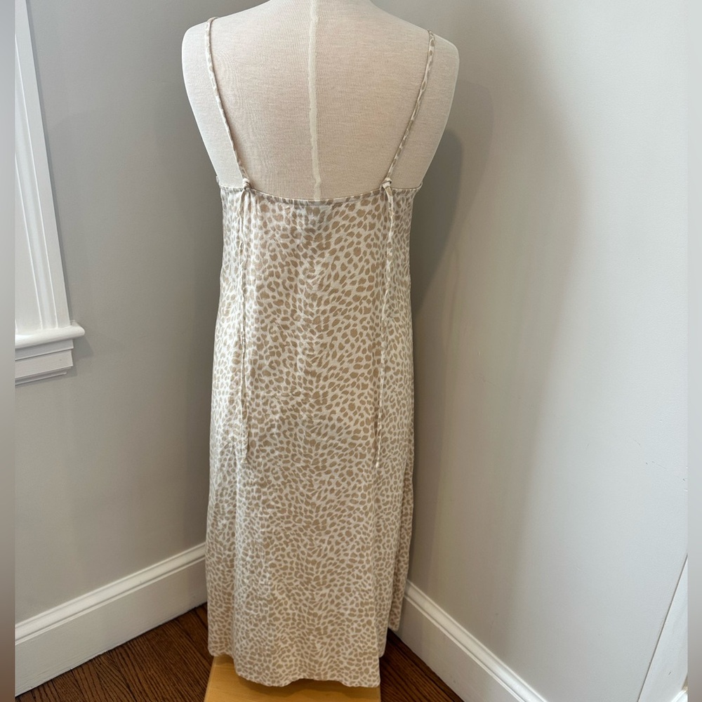 NWT Gap Women’s Linen Blend Cami Midi Dress Beige Leopard Print Size 6 - Picture 6 of 14